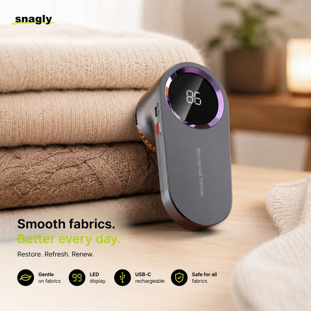 Snagly fabric shaver lifestyle - smooth fabrics