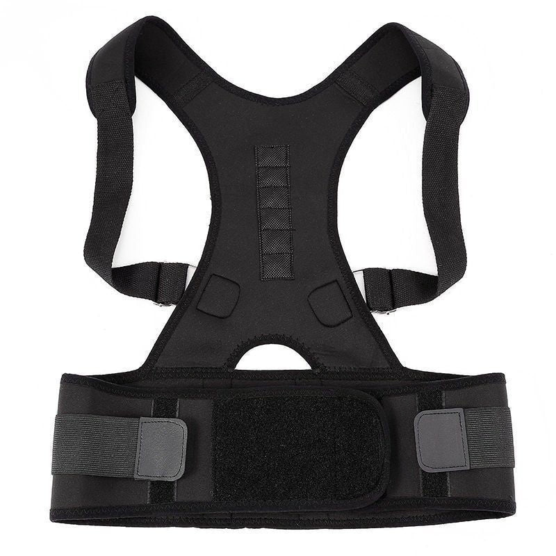 Snagly magnetic posture corrector back and shoulder support brace