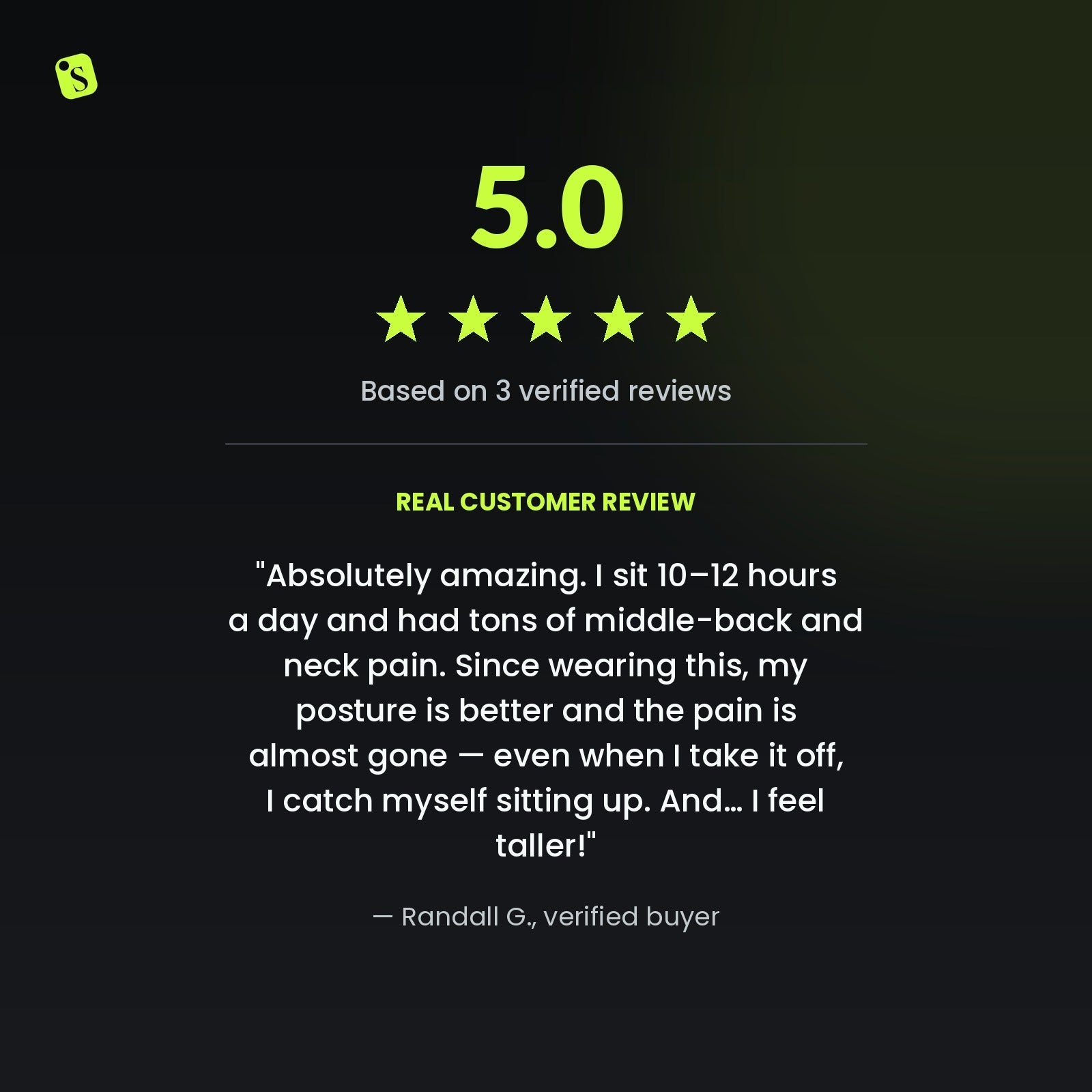 5.0 star rating from 3 verified customer reviews